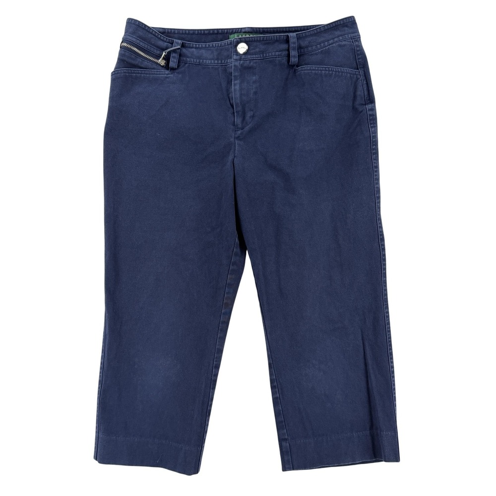 Lauren Ralph Lauren Capri Pants Womens 8P Blue Chino Twill Stretch Casual Summer